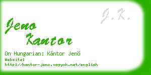 jeno kantor business card